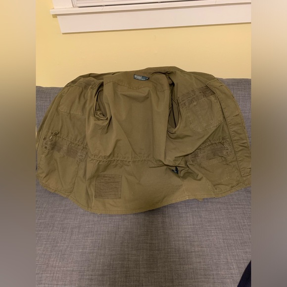 Men Polo by Ralph Lauren military style over shirt, fall jacket, size L - Picture 5 of 10